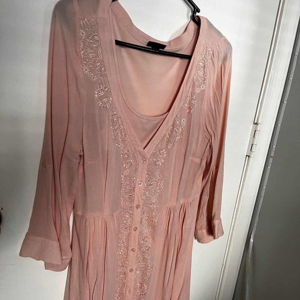 Blush pink midi dress